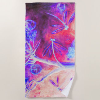 Magical Dragonfly Forest Beach Towel