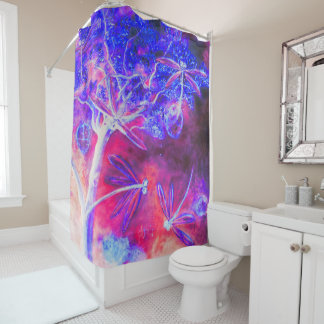 Magical Dragonfly Forest Shower Curtain