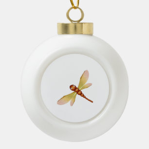magical dragonfly made from chestnut and maple see ceramic ball christmas ornament