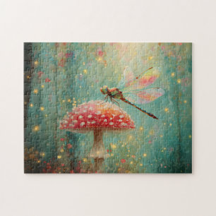Magical Dragonfly on a Mushroom Jigsaw Puzzle