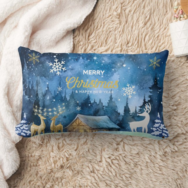 "Magical Dreams Christmas Pillow" Lumbar Cushion (Blanket)
