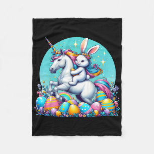 Magical Easter Bunny Unicorn Happy Easter Day For Fleece Blanket