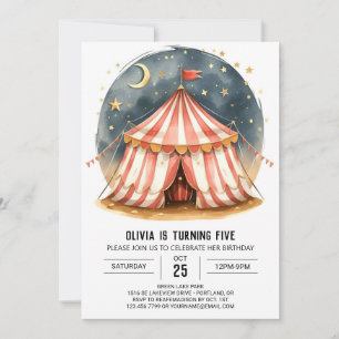 Magical Editable Carnival Circus Birthday Invitation