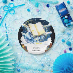 Magical Editable Library Storybook Birthday Paper Plate
