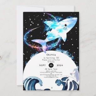 Magical Editable Marine Shark Birthday Invitation