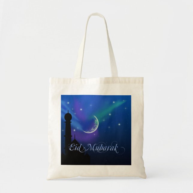 Magical Eid Night - Islamic Greeting Budget Tote (Front)