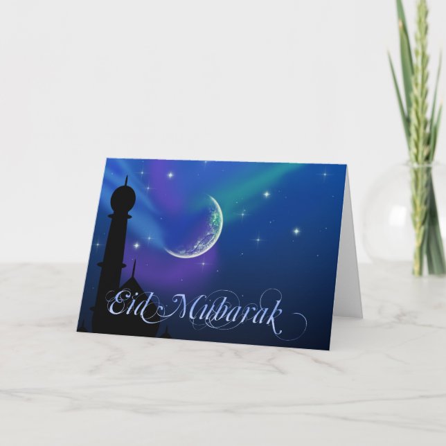 Magical Eid Night - Islamic Greeting Card (Front)