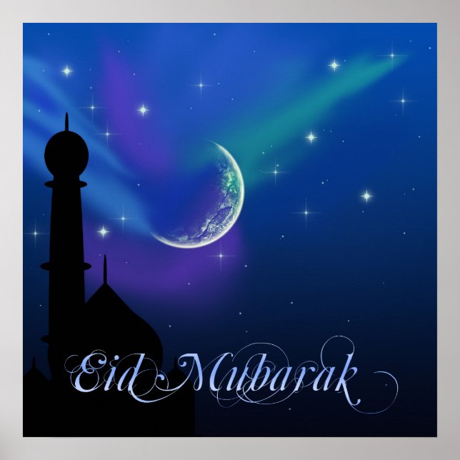 Magical Eid Night - Islamic Greeting Poster Print (Front)