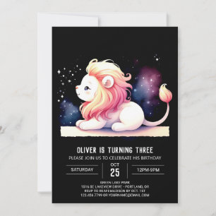 Magical Elegant Lion Birthday  Invitation