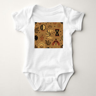 Magical Elements: Enchanting Seamless Pattern Baby Bodysuit