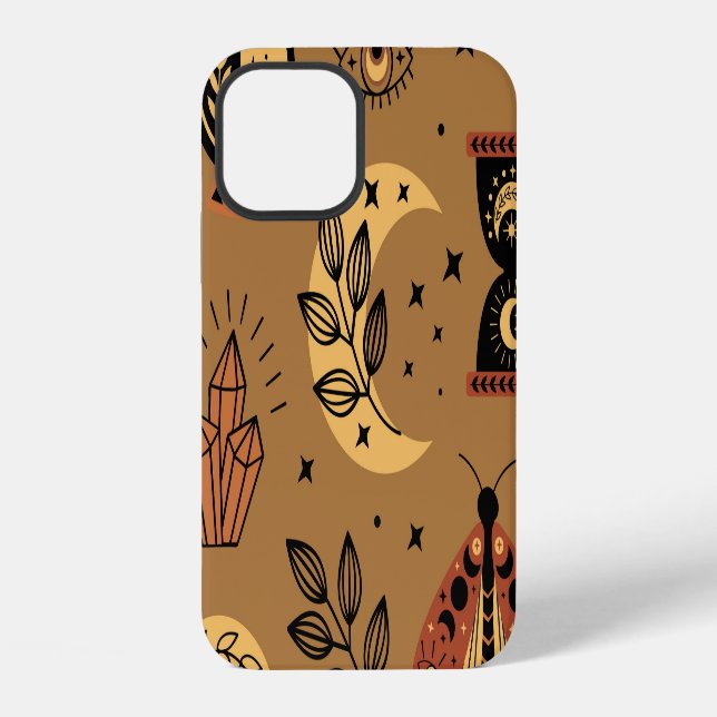 Magical Elements: Enchanting Seamless Pattern iPhone Case (Back)