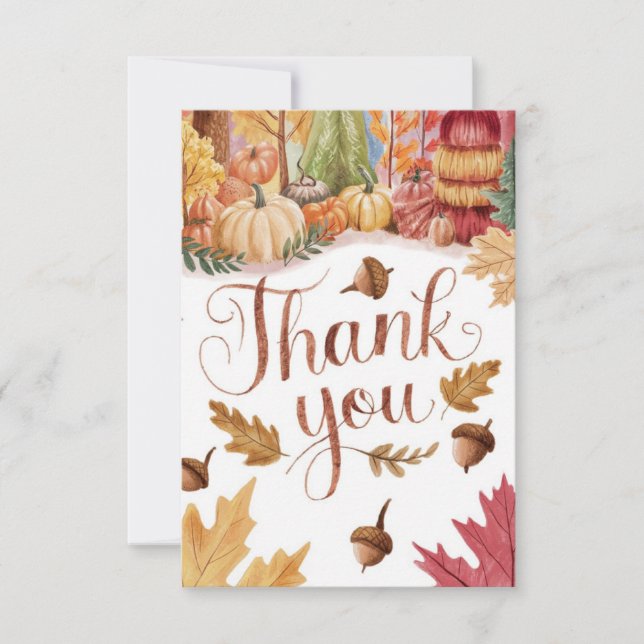 Magical Enchanted Autumn Fall Thank You Card (Front)