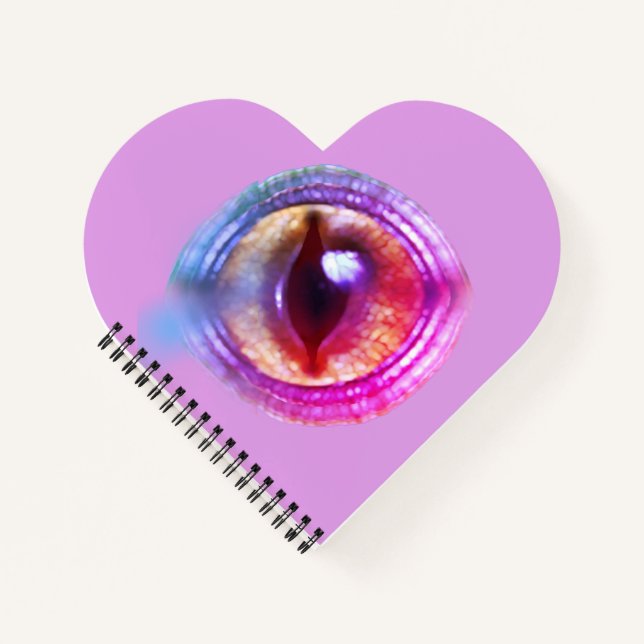 Magical Enchanted Fantasy Dragon's Eye Heart Notebook (Front)