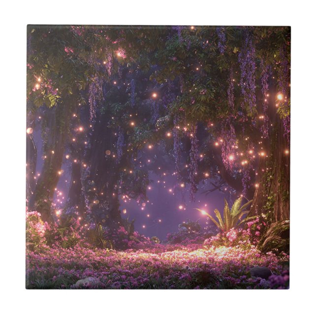 Magical Enchanted Forest Ceramic Tile (Front)