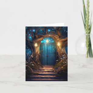 Magical Enchanted Forest Fantasy Antique Door Card