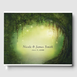 Magical Enchanted Forest Rustic Wedding Custom Guest Book