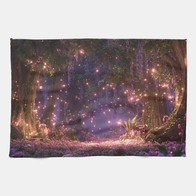 Magical Enchanted Forest Tea Towel (Horizontal)