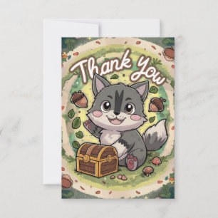 Magical Enchanted Wolf Thank You Card