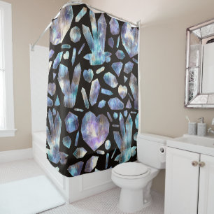 Magical Energy Crystals Rainbow Crystal Rocks Shower Curtain