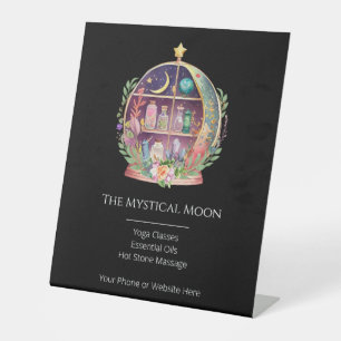 Magical Essential Oils Apothecary Yoga Crystals Pedestal Sign