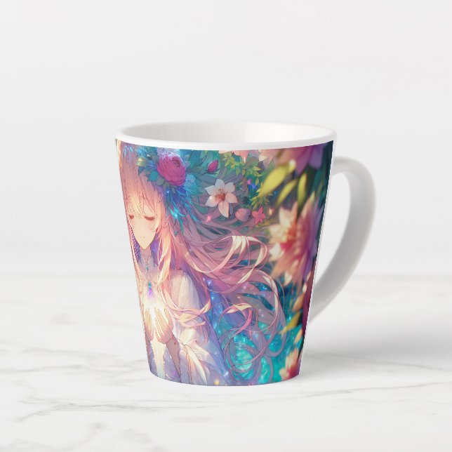 Magical Ethereal Anime Girl  Latte Mug (Right Angle)