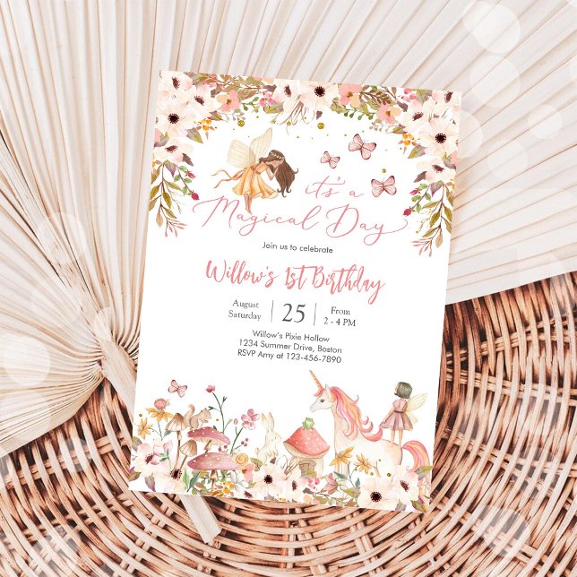 Magical Fairy 1st Birthday Invitation (Creator Uploaded)