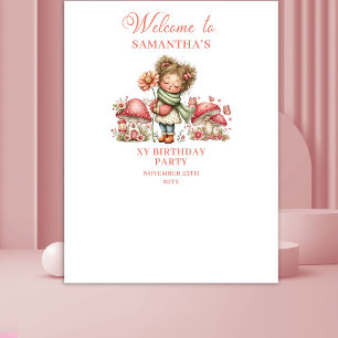 Magical Fairy 4th Birthday Pastel Pink Backdrop Tapestry