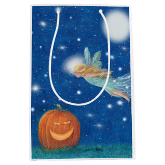Magical Fairy and Jack O'Lantern Halloween party Medium Gift Bag