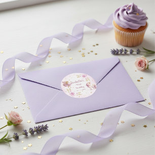 Magical Fairy and Unicorn Girls Birthday Party Classic Round Sticker