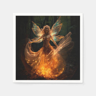 Magical Fairy Angel with Wings in Forest Pixie Napkin