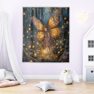 Magical Fairy Art Kids or Nursery Room Wall Tapestry