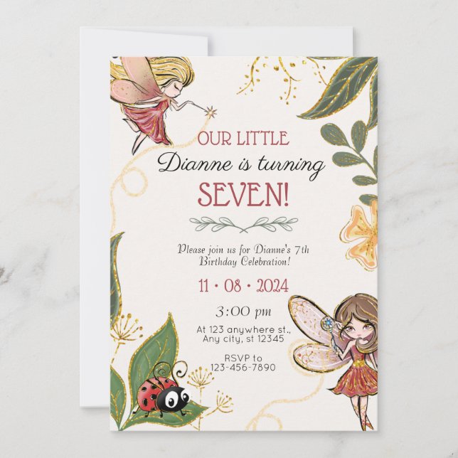 Magical Fairy Birthday Invitation (Front)