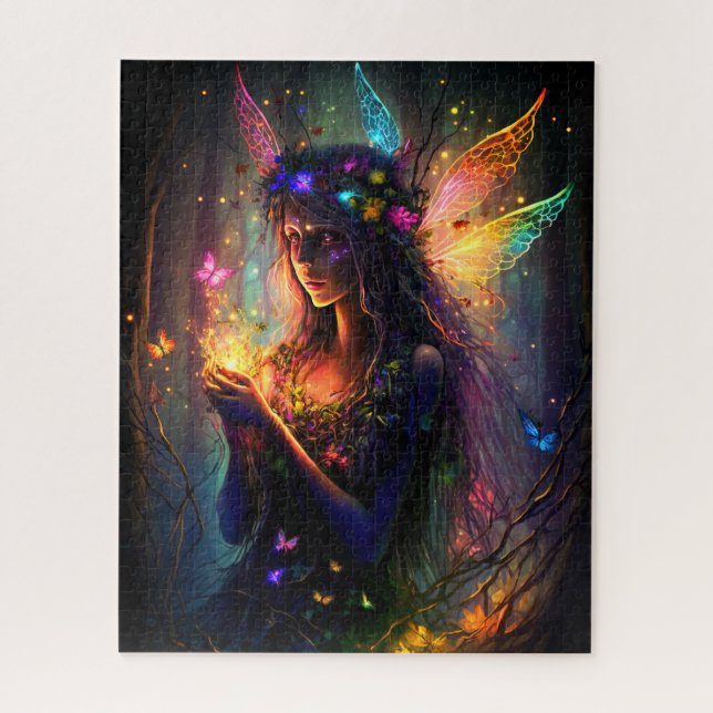 Magical Fairy Enchanted Forest Fantasy Pixie Dust Jigsaw Puzzle (Vertical)