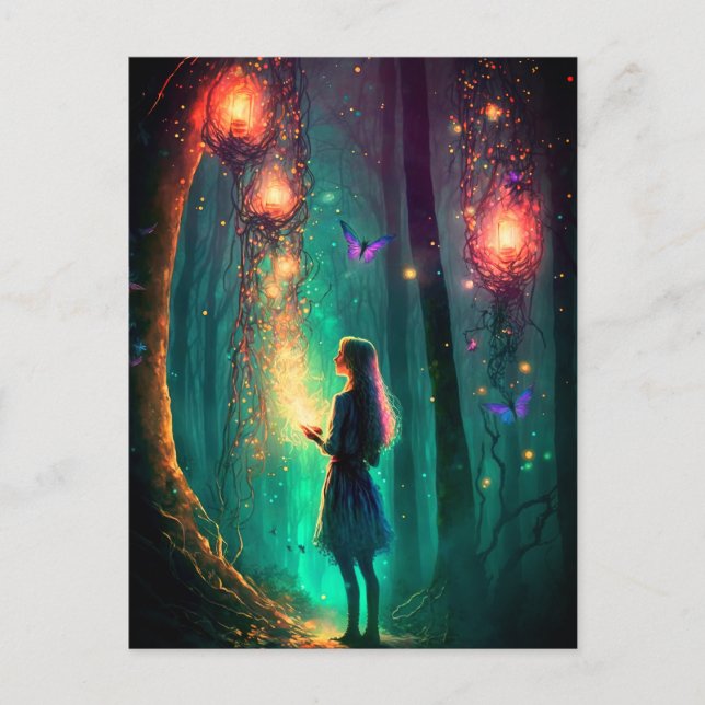 Magical Fairy Enchanted Forest Fantasy Pixie Dust Postcard (Front)