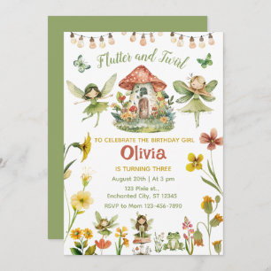 Magical Fairy Enchanted Forest Girl Birthday Invitation