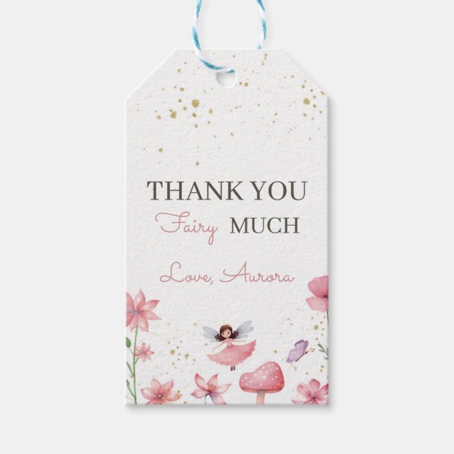 Magical Fairy Favor Tag for Birthday Party Garden (Front)