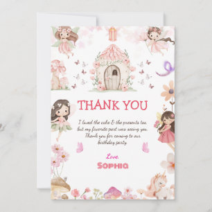 Magical Fairy First Birthday Thank You cards 