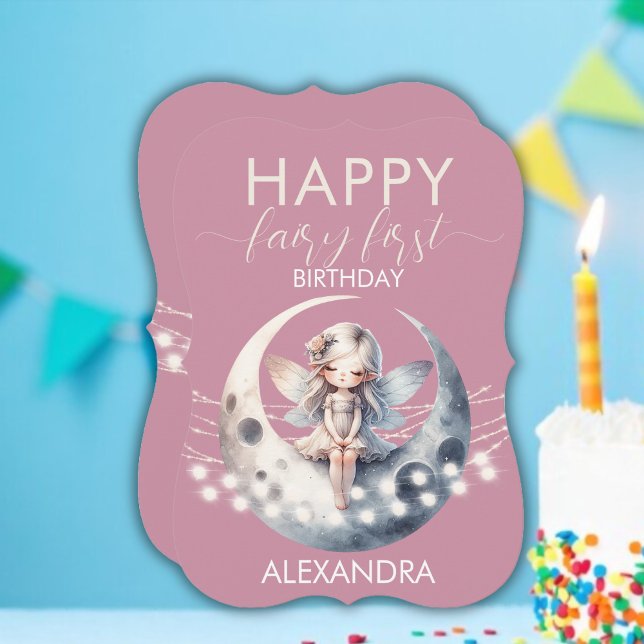 Magical Fairy First Girl Happy Birthday  Card (Creator Uploaded)