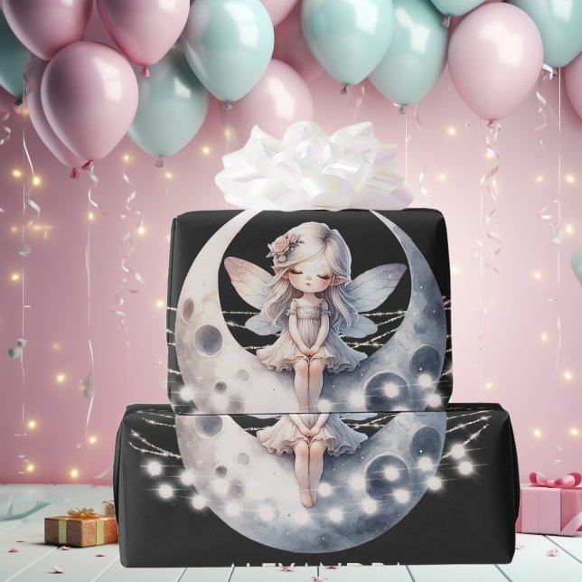 Magical Fairy First Girl Happy Birthday  Wrapping Paper (Creator Uploaded)
