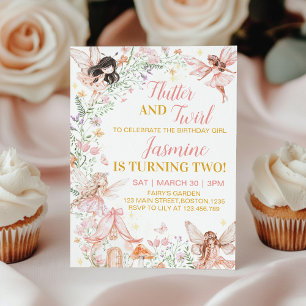 Magical Fairy Floral Garden Birthday Invitation
