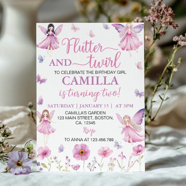 Magical Fairy Floral Garden Butterfly Birthday Invitation (Creator Uploaded)