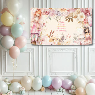 Magical Fairy Floral Garden Pixie 1st Birthday Banner