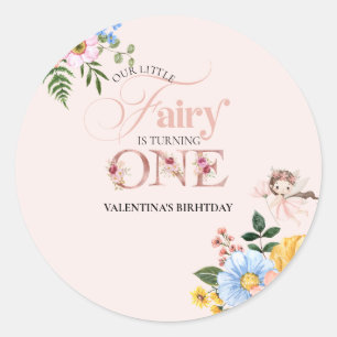 Magical Fairy Floral Garden Pixie Girls Birthday  Classic Round Sticker