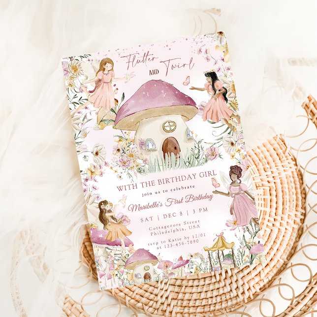 Magical Fairy Floral Garden Pixie Girls Birthday I Invitation (Creator Uploaded)