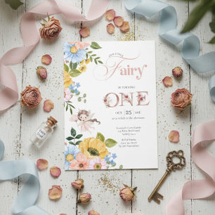 Magical Fairy Floral Garden Pixie Girls Birthday Invitation