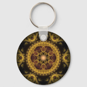 Magical fairy fractal ornament mandala key ring