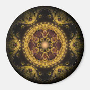 Magical fairy fractal pattern mandala magnet