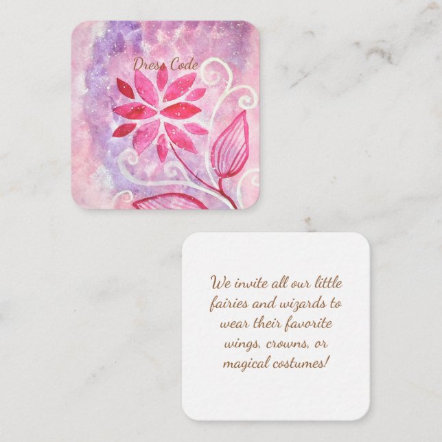 Magical Fairy Garden Birthday Dress Code Enclosure Card (Front/Back)