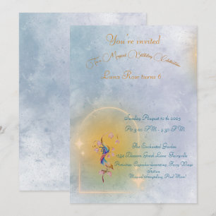 Magical fairy garden birthday invitation kids