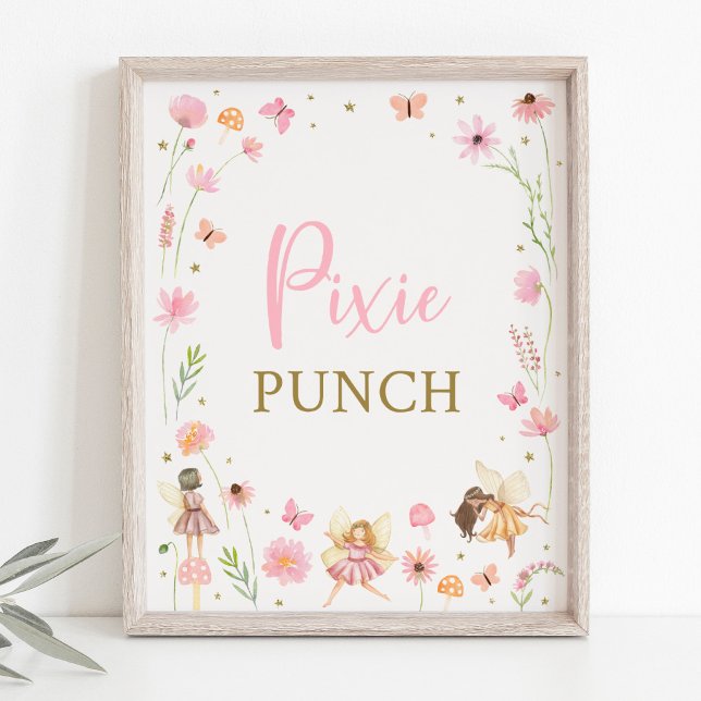 Magical Fairy Garden Floral Birthday Drinks Sign (Creator Uploaded)
